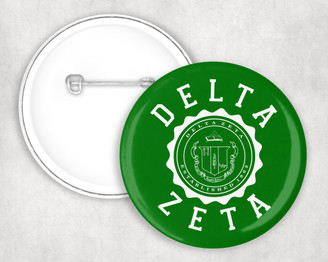 Delta Zeta seal-crest Pin Buttons