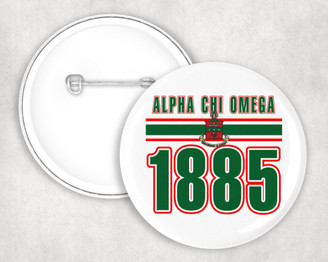  Alpha Chi Omega Stripe Established Pin Buttons 