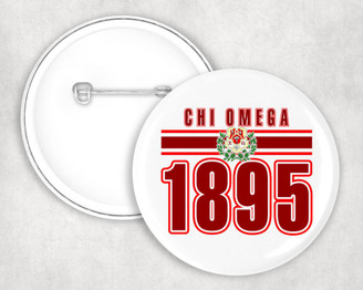  Chi Omega Stripe Established Pin Buttons 