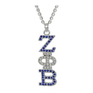 SAVAGE Zeta Phi Beta  Austrian Crystal Pendant Silver 