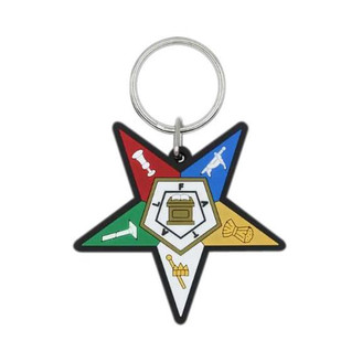 SAVAGE Order Of Eastern Star OES PVC Shield Key Chain 