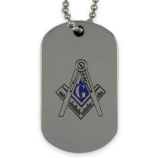 National Sportswear Emblem Masonic Silver Double-Sided Dog Tag W/Chain 
