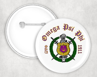 Omega Psi Phi Classic Crest Button