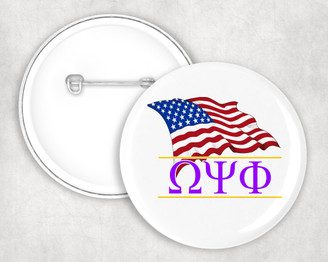 Omega Psi Phi Patriot Button