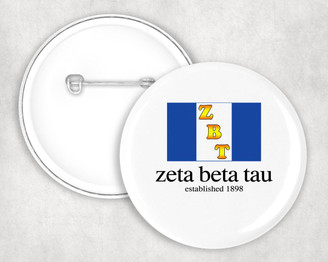  Zeta Beta Tau Flag Button 