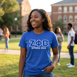 Personalized Zeta Phi Beta Lettered T-shirt - Best Value