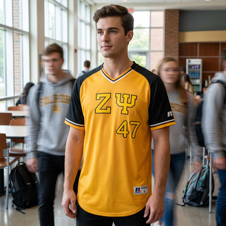 Zeta Psi Classic V-Neck Baseball Jerseys