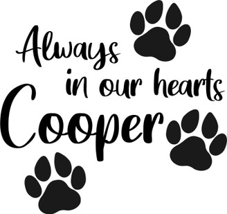 Always In Our Hearts Custom Dog Paws Sticker