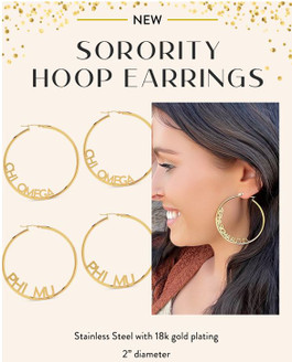 Sorority Hoop Earrings