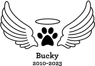  Paw Print With Wings In Memory Sticker 