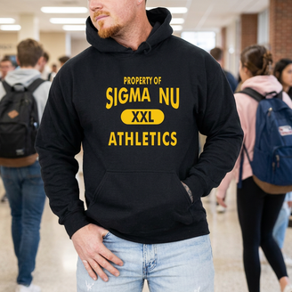 Sigma Nu Property Of Athletics Hooded Sweatshirts