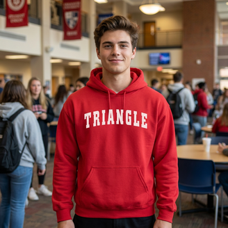 Triangle Letterman Hooded Sweatshirts