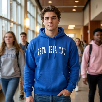 Zeta Beta Tau Letterman Hooded Sweatshirts