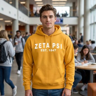 Zeta Psi Established Hooded Sweatshirts