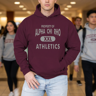 Alpha Chi Rho Property Of Athletics Hooded Sweatshirts