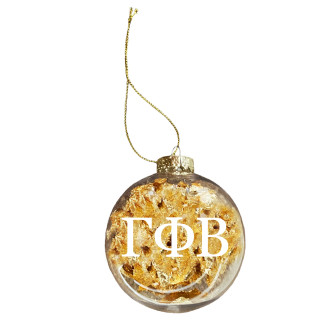 Gamma Phi Beta Clear Ball Ornament With Gold Foil