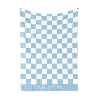  Delta Delta Delta Sherpa Checkerboard Throw Blankets 