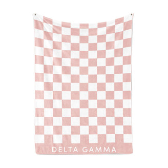 Delta Gamma Sherpa Checkerboard Throw Blankets 