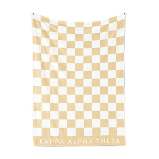  Kappa Alpha Theta Sherpa Checkerboard Throw Blankets 