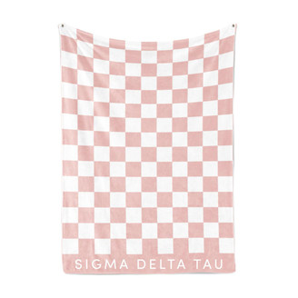  Sigma Delta Tau Sherpa Checkerboard Throw Blankets 