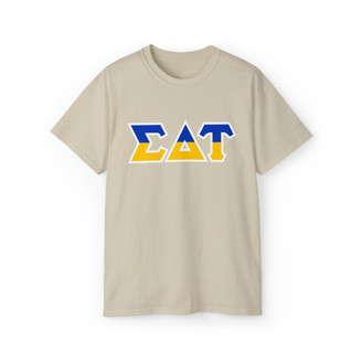 Sigma Delta Tau Two Toned Greek Lettered T-shirts