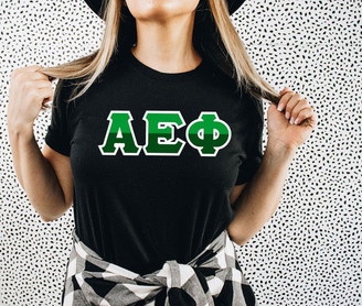 Alpha Epsilon Phi Two Toned Greek Lettered T-shirts