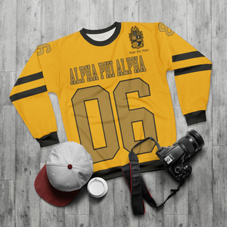 Alpha Phi Alpha Jersey Look Cuffs Crewneck Sweatshirt