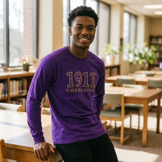 Omega Psi Phi Year Twill Long Sleeve Tee