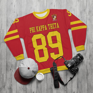 Phi Kappa Theta Jersey Look Cuffs Crewneck Sweatshirt
