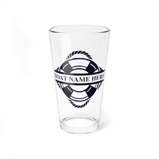  Personalized Boat Name Mixing Glass, 16oz 