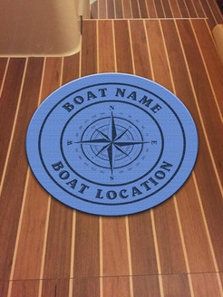  Personalized Boat Name & Location Round Rug 