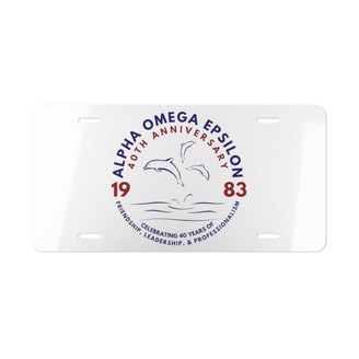 Alpha Omega Epsilon's 40th Anniversary License Plate