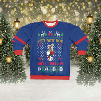 Beta Theta Pi New Ugly Christmas Sweater Look Crewneck Sweatshirt