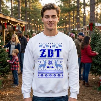 Zeta Beta Tau Ugly Christmas Sweater Crewneck Sweatshirts