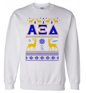  Alpha Xi Delta Ugly Christmas Sweater Crewneck Sweatshirts 