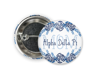 ADPi Alpha Delta Pi Mom Floral Button