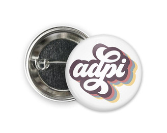  ADPi Alpha Delta Pi Retro Script  Greek Pinback Sorority  Button 
