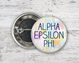  AEPhi Alpha Epsilon Phi Pastel Watercolor  Greek Pinback Sorority  Button 