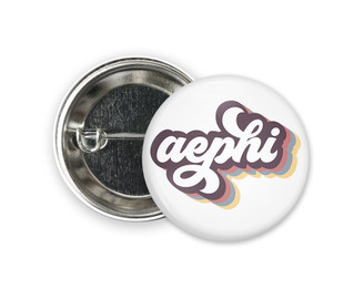 AEPhi Alpha Epsilon Phi Retro Script  Greek Pinback Sorority  Button