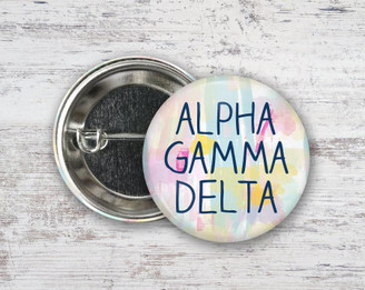  AGD Alpha Gamma Delta Pastel Watercolor  Greek Pinback Sorority  Button 