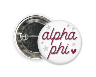  Alpha Phi Star  Greek Pinback Sorority  Button 
