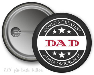  AOII Alpha Omicron Pi World's Greatest Dad Father Button 