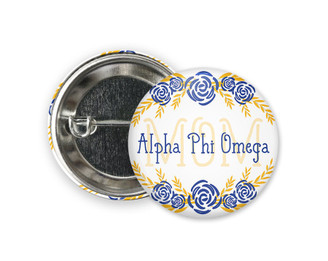 APhiO Alpha Phi Omega Mom Floral Button