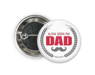  ASPhi Alpha Sigma Phi Dad Stache  Greek Pinback  Button 