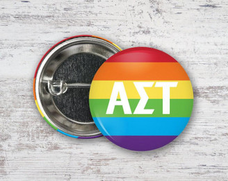  AST Alpha Sigma Tau Pride Letters Button 