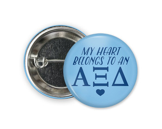 AXiD Alpha Xi Delta Heart Belongs Button