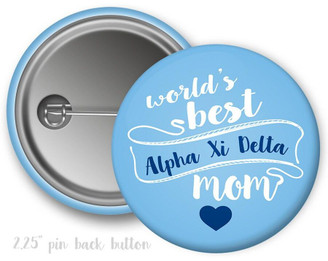  AXiD Alpha Xi Delta World's Best Mom Button 