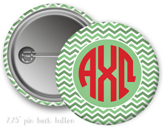 AXO Alpha Chi Omega Chevron Monogram Button