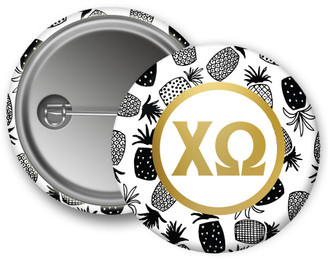 ChiO Chi Omega Faux Gold Foil Pineapple Button