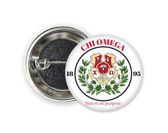 ChiO Chi Omega Seal  Greek Pinback Sorority  Button